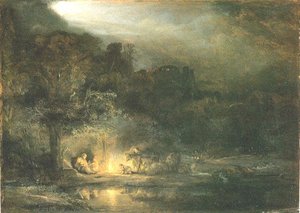 Rest On The Flight To Egypt — Rembrandt Van Rijn, Baroque