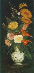 Vase With Asters, Salvia And Other Flowers — Vincent Willem Van Gogh