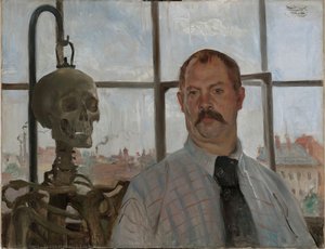 Selfportrait With Skeleton — Franz Heinrich Louis Corinth