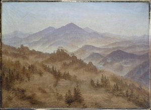 Mountain In The Rising Fog — Caspar David Friedrich, German Romanticism