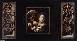 The Holy Family With Coats Of Arms — Master Of The Lille Adoration