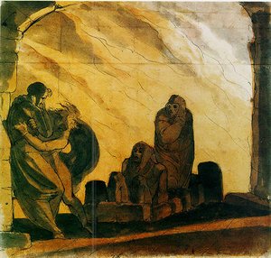 Virgil Comforts Dante At The Sight Of Paolo And Francesca — Johann Heinrich Füssli
