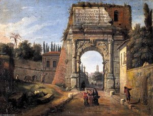 View Of The Arch Of Titus — Gaspar Van Wittel (caspar Andriaans Van Wittel), Baroque