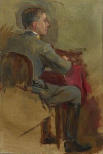 Major A. Jones, Secretary To Italian Section (preparatory Study For 'the Supreme War Council In Session At Versailles On 3rd July 1918') — Herbert Arnould Olivier