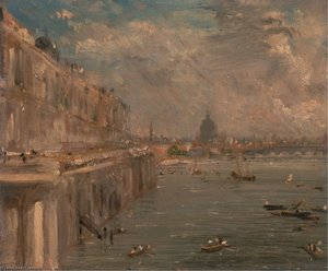 Somerset House Terrace From Waterloo Bridge — John Constable