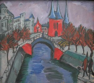 Red Elisabeth Riverbank, Berlin — Ernst Ludwig Kirchner, Expressionism