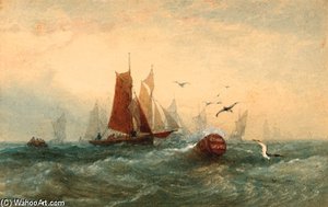 Barges Racing Towards The Grain Spit Buoy — Edward Duncan