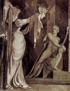 Kriemhild Zeigt Hagen Das Haupt Gunthers — Johann Heinrich Füssli