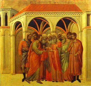 Maestó (back, Central Panel), The Betrayal By Judas — Duccio Di Buoninsegna, Gothic Art