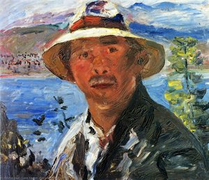 Self Portrait With Straw Hat — Lovis Corinth