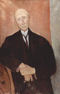 Sitting Man On Orange Background — Amedeo Clemente Modigliani