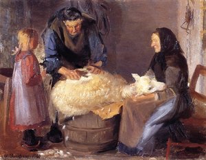 Sheep Shearing — Anna Kirstine Ancher