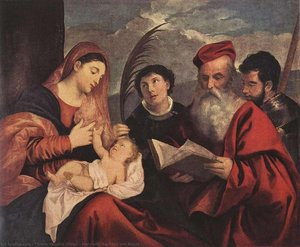 Mary With The Child And Saints — Titian