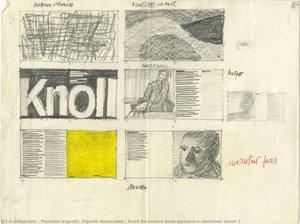Knoll Au Louvre Book Layout\n\n[sketches, Sheet 1] — Massimo Vignelli, Vignelli Associates