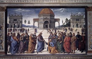 Christ Handing The Keys To St Peter — Vannucci Pietro (le Perugin)