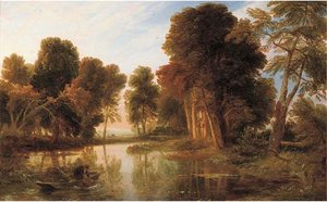 A Fisherman Laying Creels In A River — Ramsay Richard Reinagle