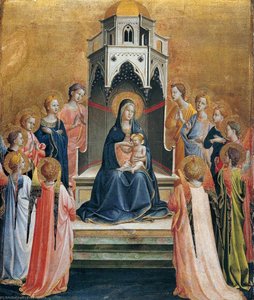 Virgin And Child Enthroned With Twelve Angels — Fra Angelico, Early Renaissance