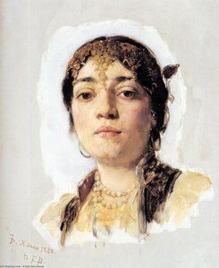 Head Of An Oriental Woman — Frank Duveneck