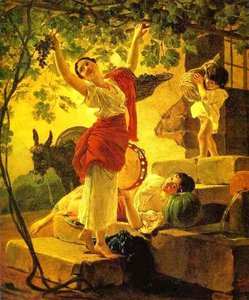 Girl Gathering Grapes In A Suburb Of Naples — Karl Pavlovich Brulloff