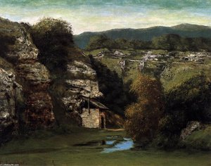 Rocky Landscape Near Ornans — Gustave Courbet, Realism