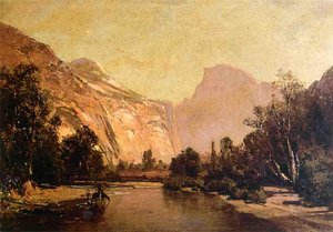 Piute Indians, Royal Arches And Domes, Yosemite Valley — Thomas Hill