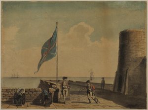 Naval Post With Three Soldiers — Paul Sandby