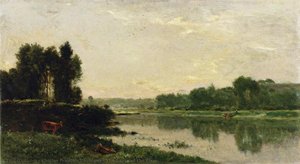 The Banks Of The River — Charles-françois Daubigny