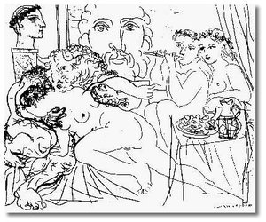 Minotaur Caressing A Woman — Pablo Picasso