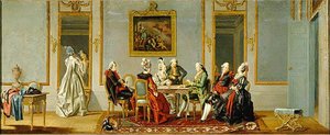 Gustavian Style Interior With Cardplayers — Pehr Hilleström