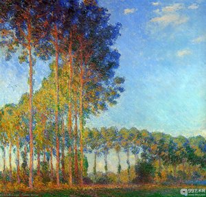 Peupliers Au Bord De L_epte Sun — Claude Monet, Impressionism
