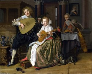 A Young Man And Woman Making Music — Jan Miense Molenaer