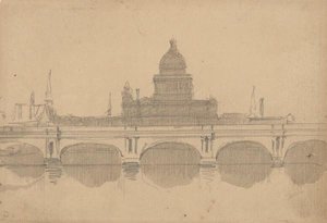 View Of St. Paul's Cathedral From The Thames — David Roberts, Contemporary Realism