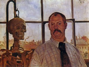 Self-portrait With Skeleton — Lovis Corinth