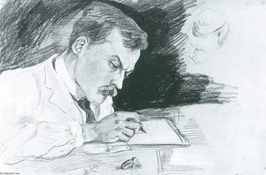 Portrait Of Dr. Ludwig Deubner, Writing — August Macke