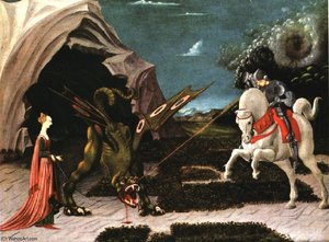 St George And The Dragon,1456, Nglondon — Paolo Uccello, Early Renaissance