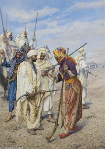 Bedouins Preparing A Raiding Party — Giulio Rosati
