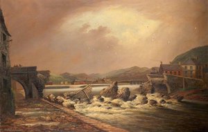 Trefechan Bridge Immediately After The Flood Of 1886 — Alfred Worthington
