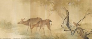 Misty Rain And Fallen Leaves\n\n－ Right — Konoshima Ōkoku, Nihonga