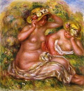 Two Women With Flowered Hat — Pierre-auguste Renoir, Impressionism
