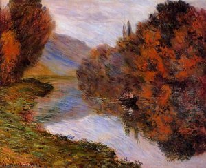 Rowboat On The Seine At Jeufosse — Claude Monet, Impressionism