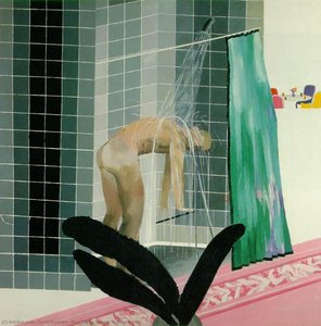 Man Taking Shower In Beverly Hills — David Hockney, Contemporary Realism