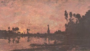Deutsch Sonnenuntergang An Der Oise — Charles-françois Daubigny, Impressionism
