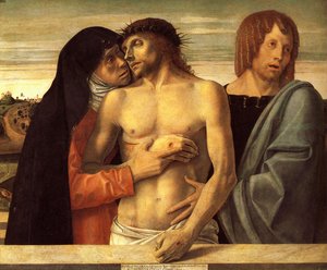 Dead Christ Supported By The Madonna And St. John — Giovanni Bellini, Baroque