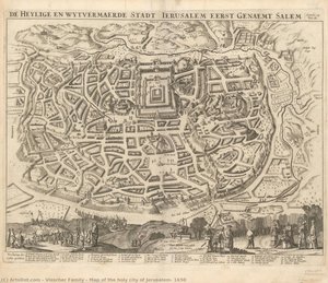 Map Of The Holy City Of Jerusalem, 1650 — Visscher Family