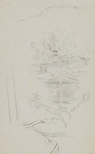 Cliff With Waterfall And Mi — Thomas Cole