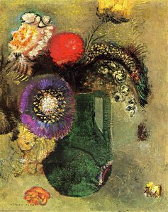 Flowers In Green Vase With Handles — Odilon Redon, Symbolist Movement
