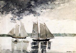 Two Schooners (also Known As Two Sailboats) — Winslow Homer