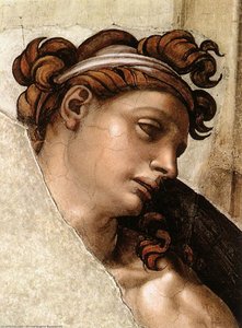 Ignudo (detail) — Michelangelo Buonarroti
