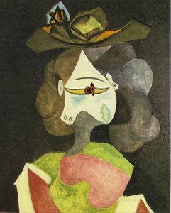 A Hat With Flowers — Pablo Picasso, Surrealist Painting