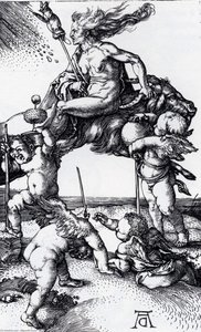 Witch Riding Backwards On A Goat — Albrecht Dürer